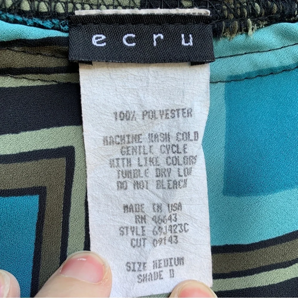 Vintage Geometric Skirt Ecru Brand 90s Y2K Slip Style Made in USA Size Medium